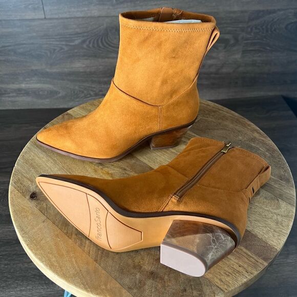 Franco Sarto Sammie Faux Suede Ankle Bootie in Whiskey Tan. Size 7. NWT! - Picture 2 of 16